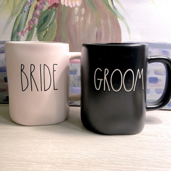 RAE DUNN GROOM/BRIDE MUGS - Picture 1 of 4